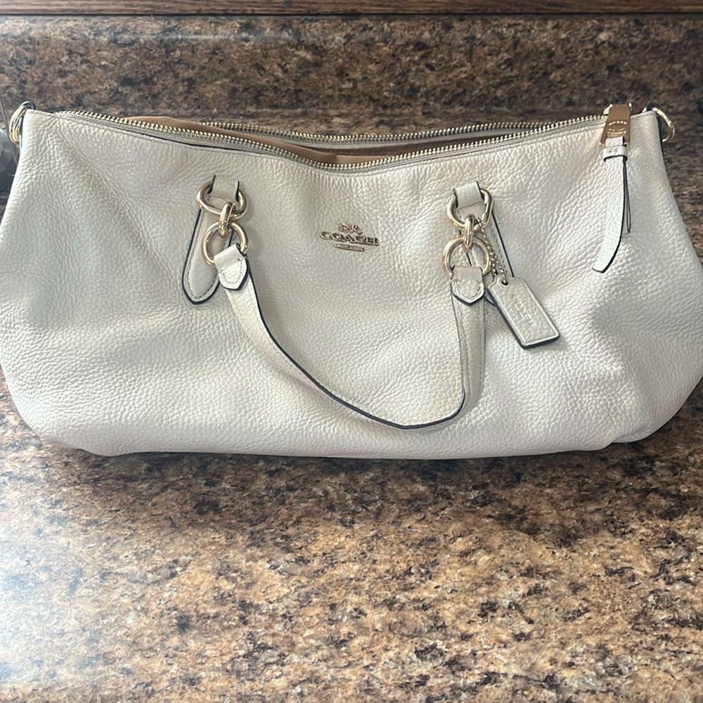 Cream coach purse